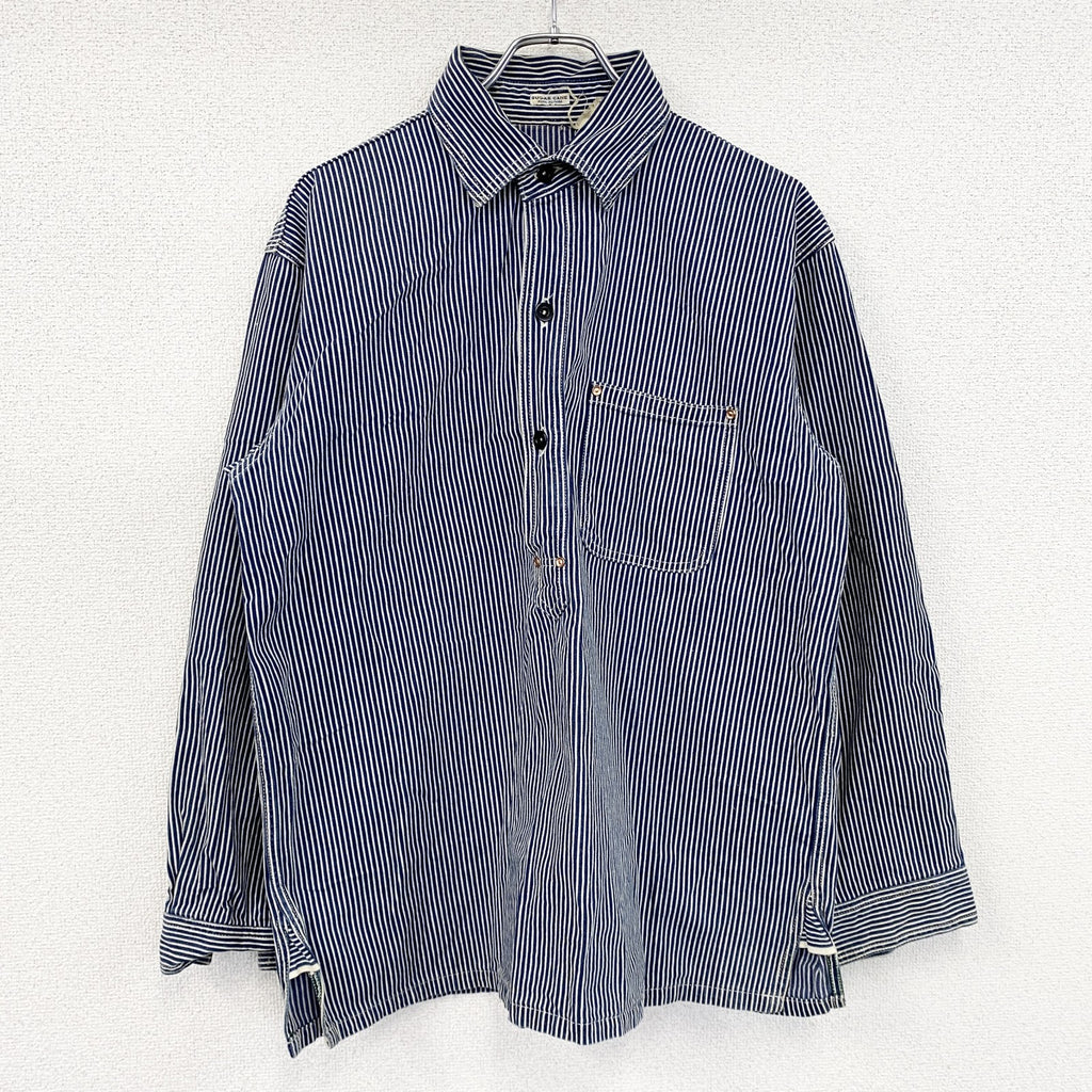 SUGAR CANE　シュガーケーン　長袖シャツ　長袖ワークシャツ　ストライプ　青　ブルー