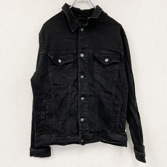 ZARA　ザラ　4thタイプ　ブラックデニムジャケット/Gジャン　トラッカージャケット　黒　ブラック　XLサイズ