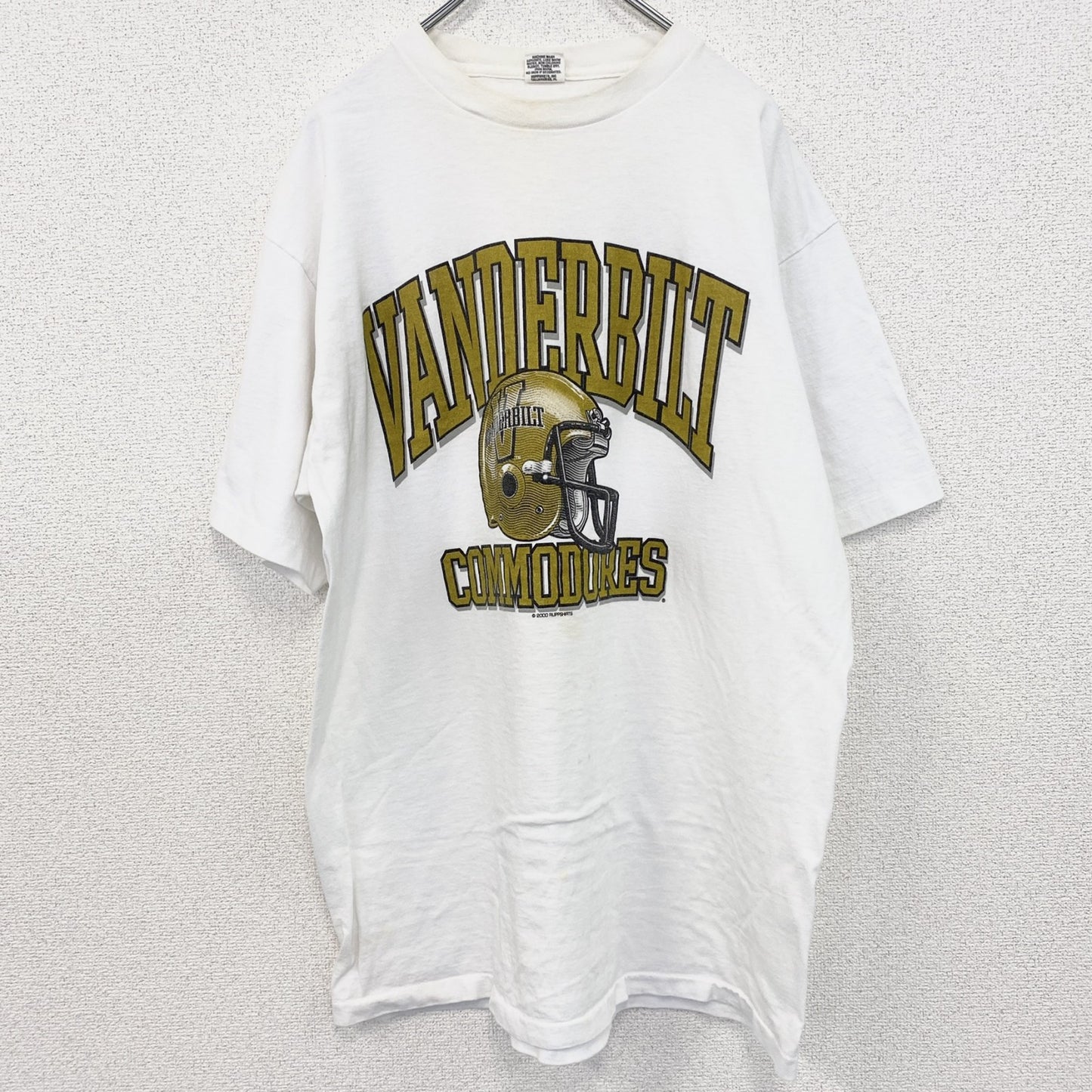 古着 used　90s　カレッジ　USA製　半袖プリントTシャツ　シングルステッチ　ヴィンテージ　白　ホワイト　XLサイズ