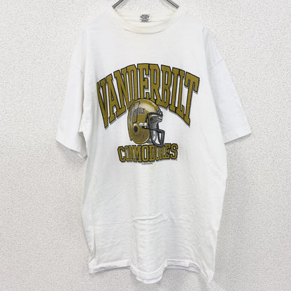古着 used　90s　カレッジ　USA製　半袖プリントTシャツ　シングルステッチ　ヴィンテージ　白　ホワイト　XLサイズ