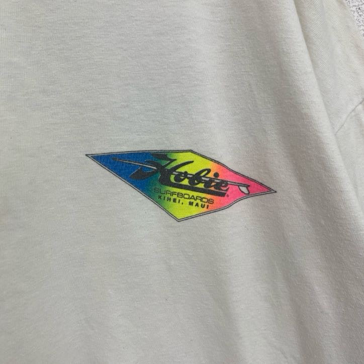 古着 used　Hobie　半袖プリントTシャツ　レトロ　シングルステッチ　クルーネック　ヴィンテージ　白　ホワイト　XLサイズ