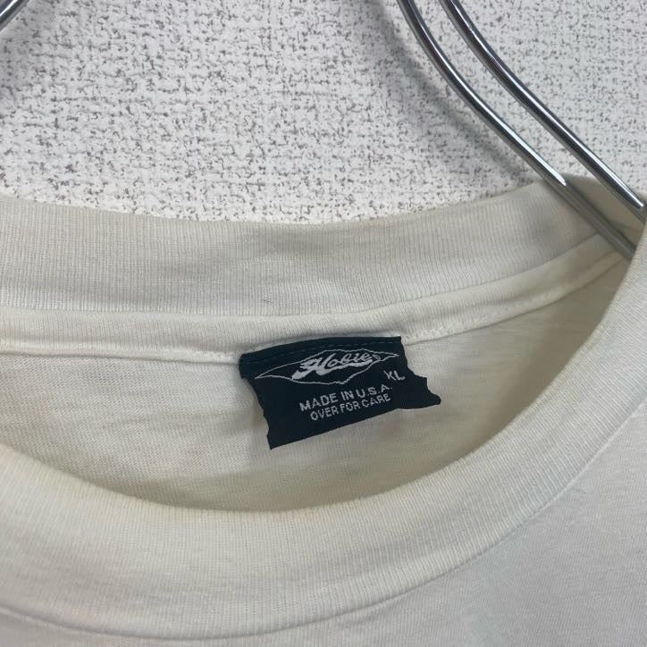 古着 used　Hobie　半袖プリントTシャツ　レトロ　シングルステッチ　クルーネック　ヴィンテージ　白　ホワイト　XLサイズ