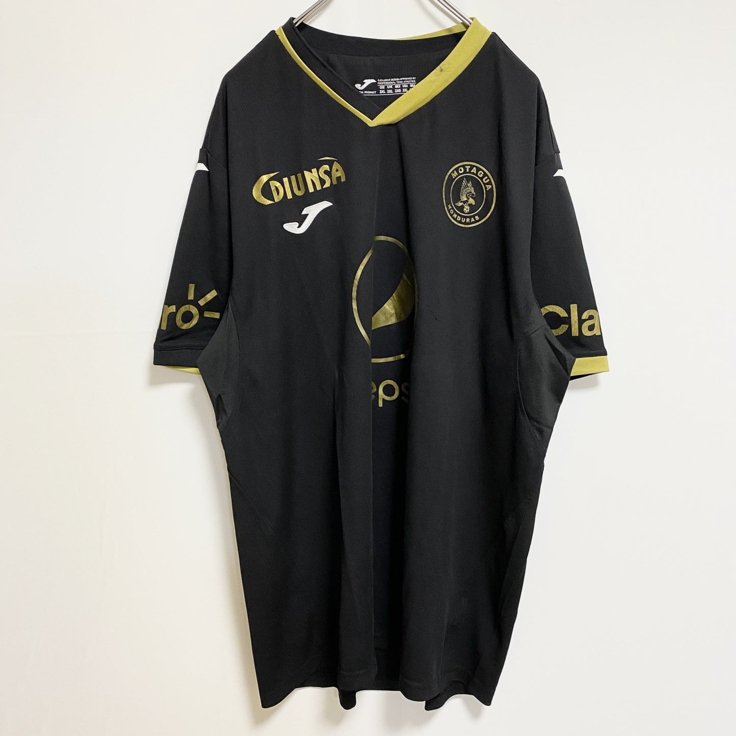 古着 used　半袖サッカーゲームシャツ　pepsi　FCMOTAGUA　黒　ブラック　春夏服　ビッグシルエット　3XLサイズ