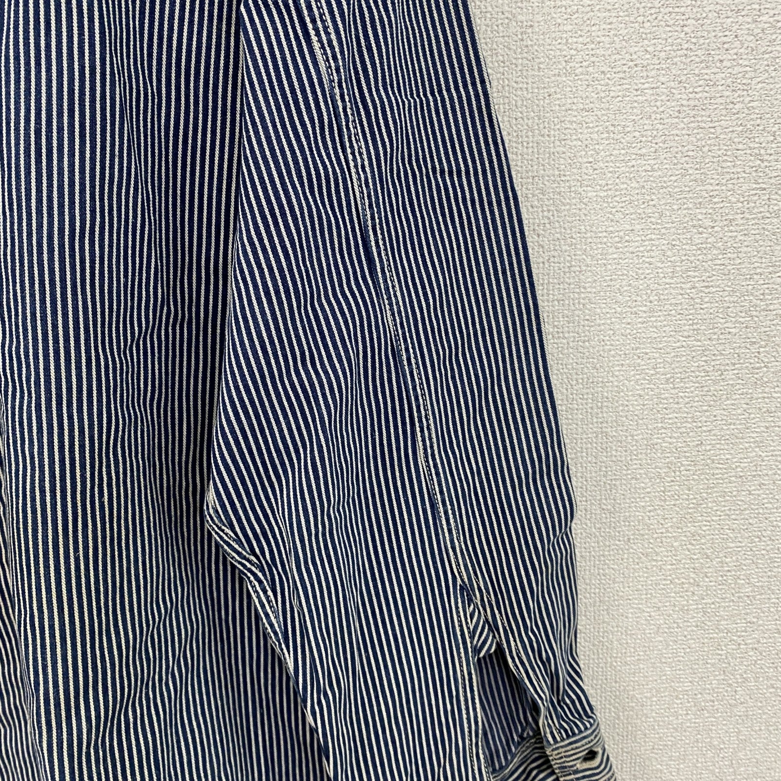 SUGAR CANE　シュガーケーン　長袖シャツ　長袖ワークシャツ　ストライプ　青　ブルー