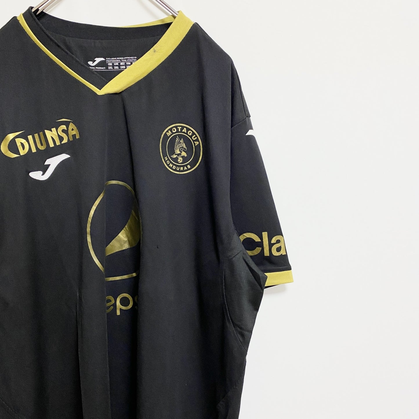 古着 used　半袖サッカーゲームシャツ　pepsi　FCMOTAGUA　黒　ブラック　春夏服　ビッグシルエット　3XLサイズ