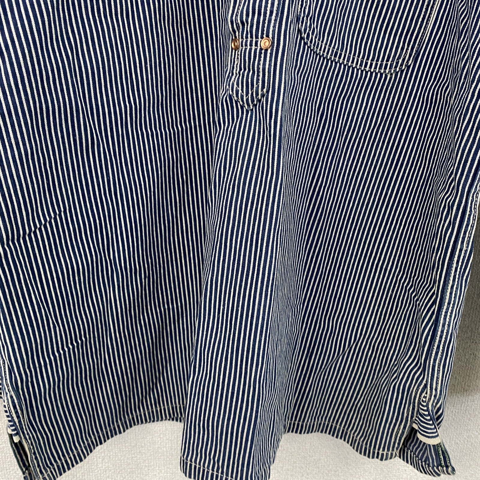 SUGAR CANE　シュガーケーン　長袖シャツ　長袖ワークシャツ　ストライプ　青　ブルー