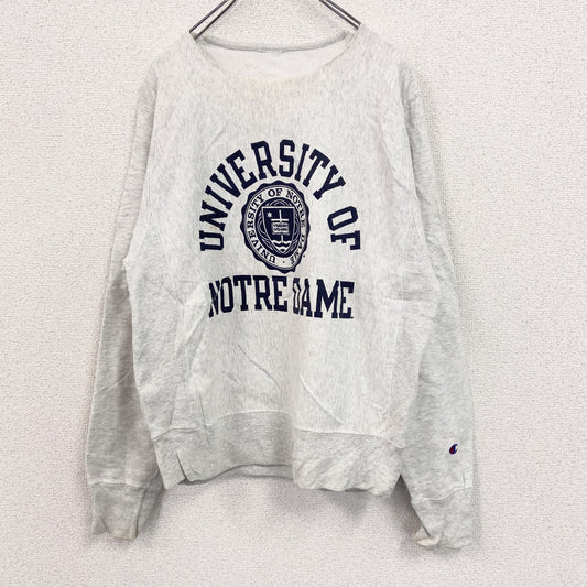 Champion　チャンピオン　スウェット/トレーナー　3連プリント　アーチプリント　リメイク加工　霜降りグレー　