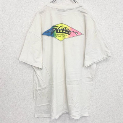 古着 used　Hobie　半袖プリントTシャツ　レトロ　シングルステッチ　クルーネック　ヴィンテージ　白　ホワイト　XLサイズ