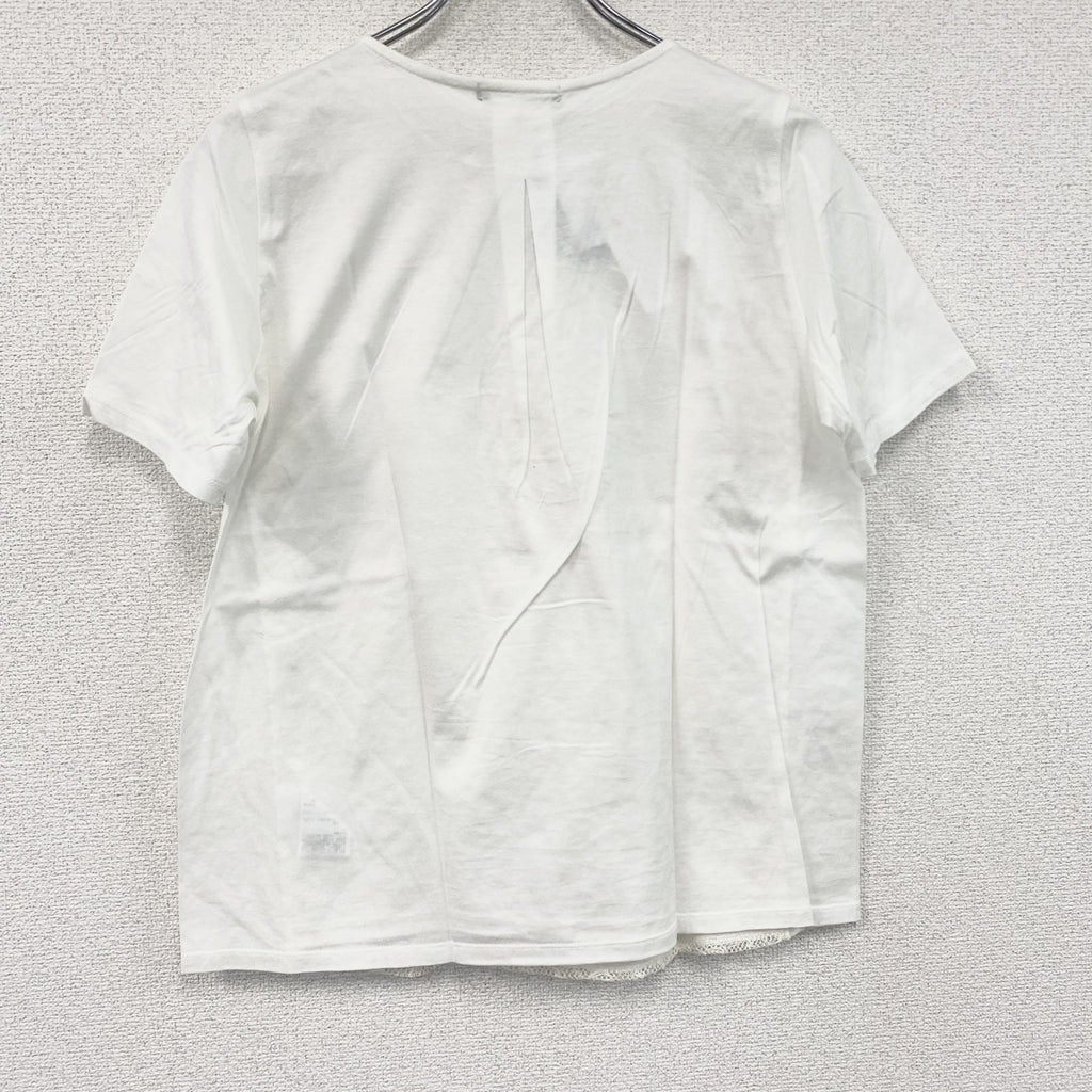 Esche　エッシュ　レース装飾半袖Tシャツ　デッドストック　白　ホワイト　42サイズ