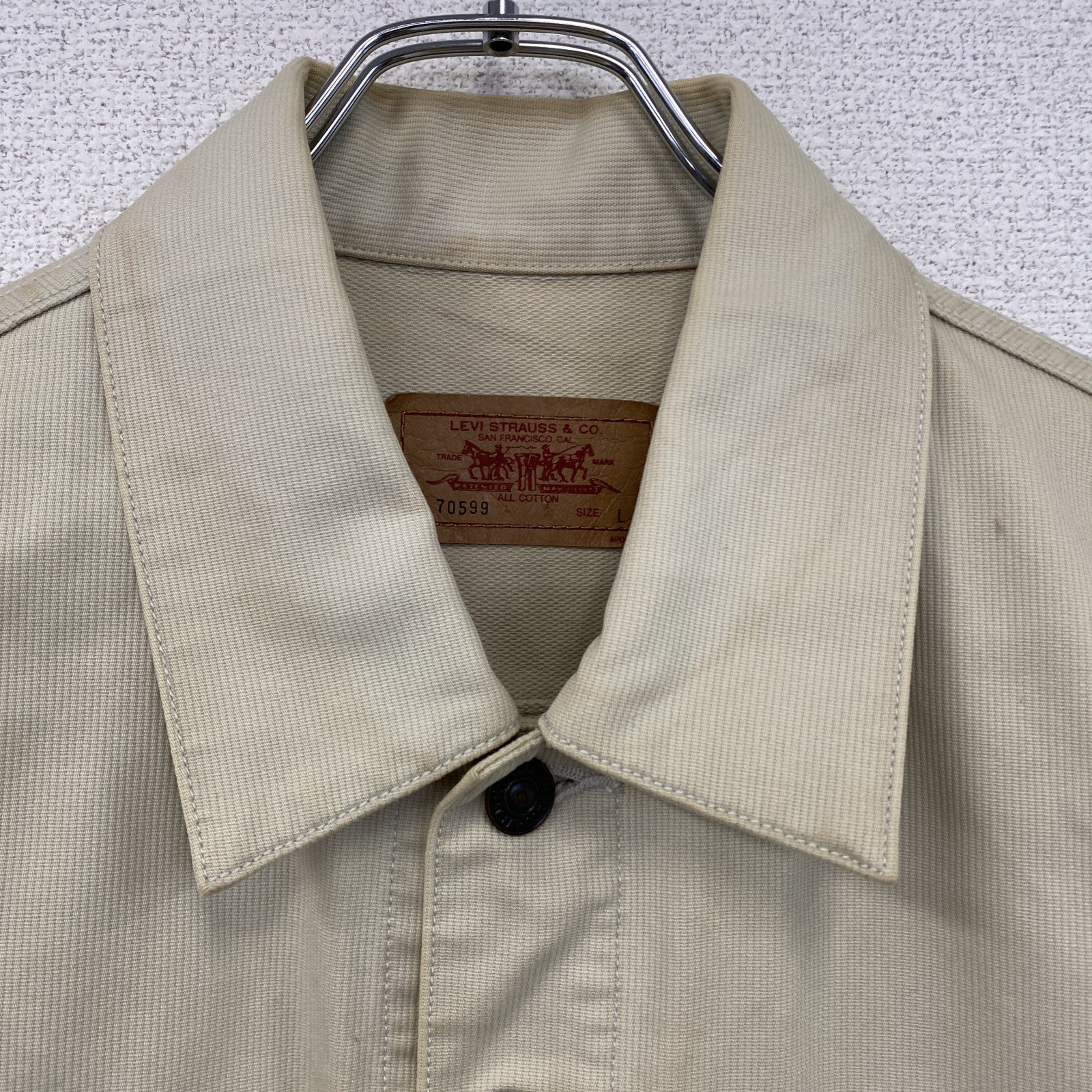 00s　Levi’ｓ　リーバイス　4thタイプ　ピケジャケット　ヴィンテージ　オフホワイト　アイボリー　Lサイズ