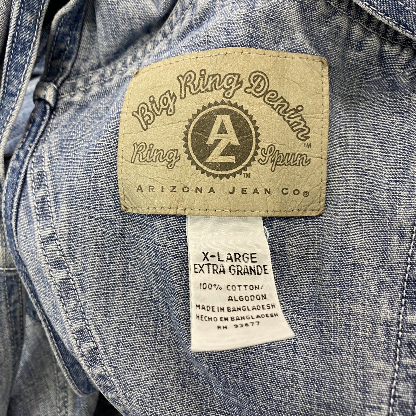 90s　ARIZONA Jeans Big Ring Denim　デニムオーバーオール/つなぎ　インディゴ 　XLサイズ　