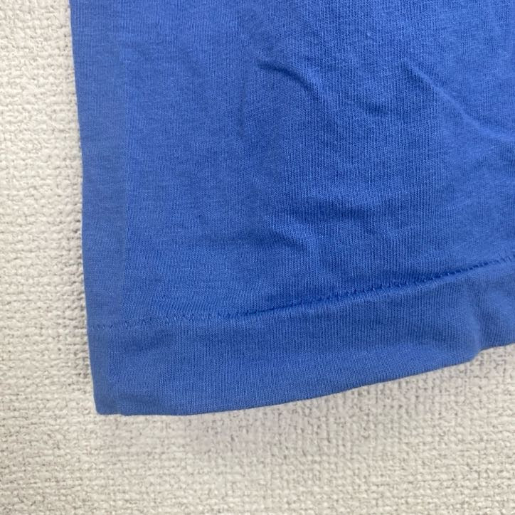 古着 used　半袖プリントTシャツ　レトロデザイン　シングルステッチ　クルーネック　ヴィンテージ　青　ブルー　XLサイズ