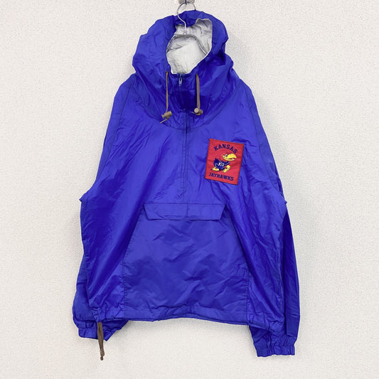 90s～　GTM SPORTSWEAR　アノラックパーカー　カンザス大学　ヴィンテージ　青　ブルー　XLサイズ