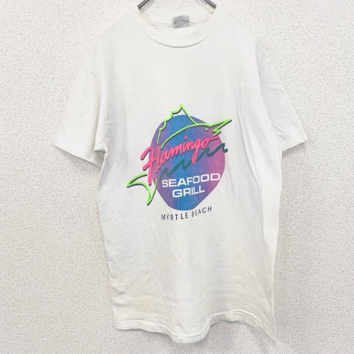 古着 used　90s　USA製　半袖プリントTシャツ　100%コットン　カジキマグロ　シングルステッチ　ヴィンテージ　Lサイズ