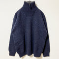 古着 used　ROBE DI KAPPA カッパ　長袖ハーフジップニット　セーター　ネイビー　ワンポイントロゴ刺繍　XLサイズ