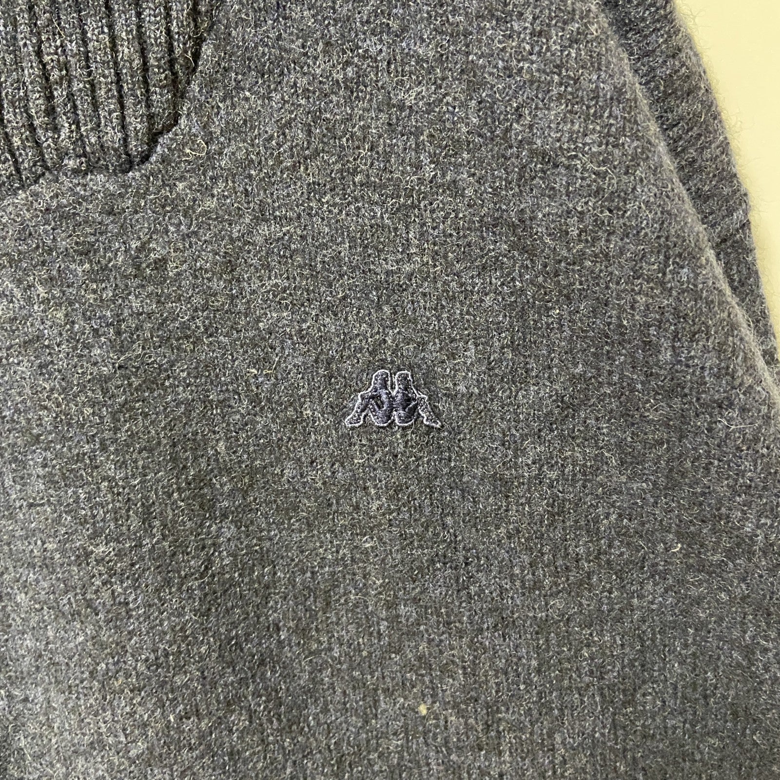 古着 used　ROBE DI KAPPA カッパ　長袖ハーフジップニット　セーター　ネイビー　ワンポイントロゴ刺繍　XLサイズ