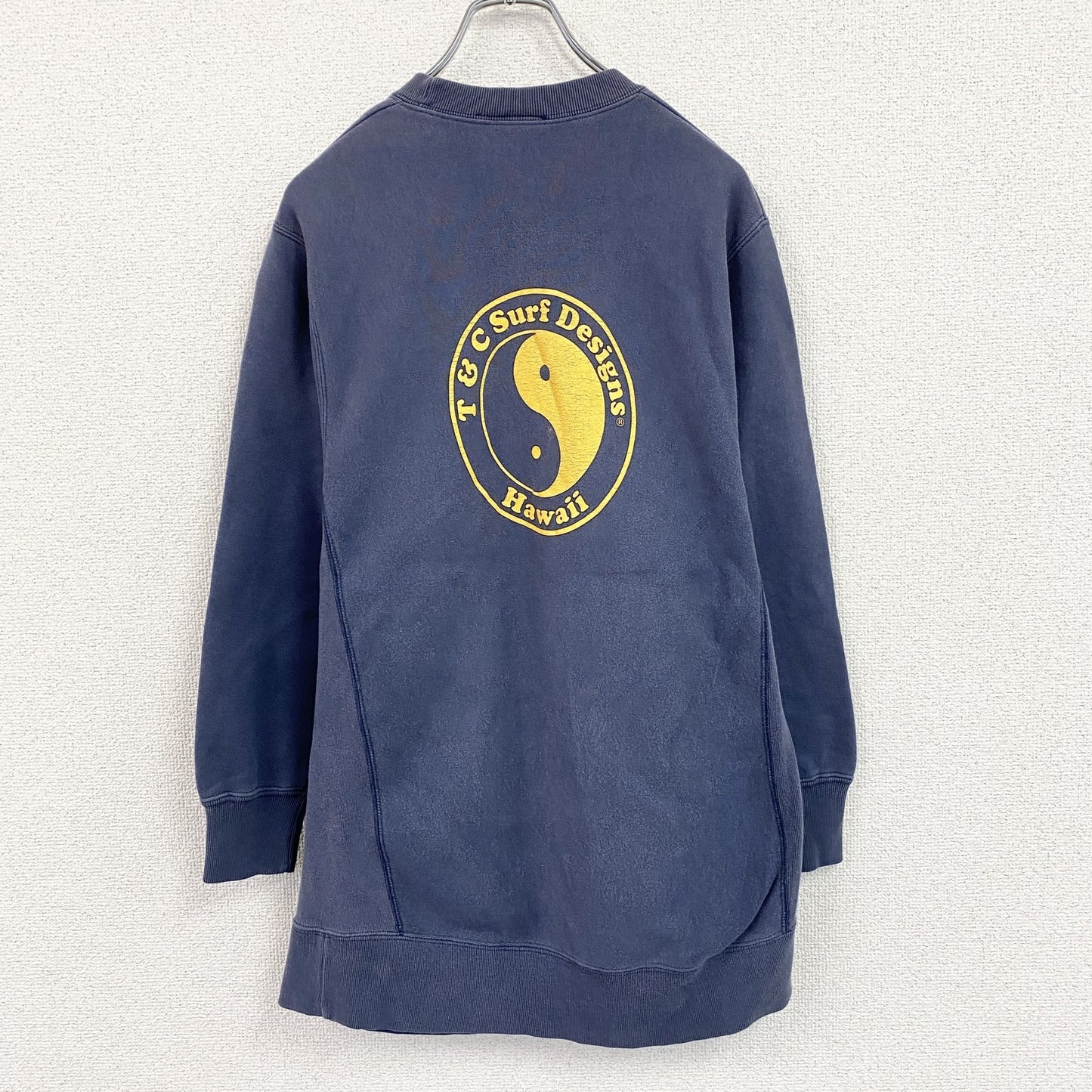 90s～　T＆C Surf Designs　タウン＆カントリー　スウェット/トレーナー　フェード　紺　ネイビー　Mサイズ