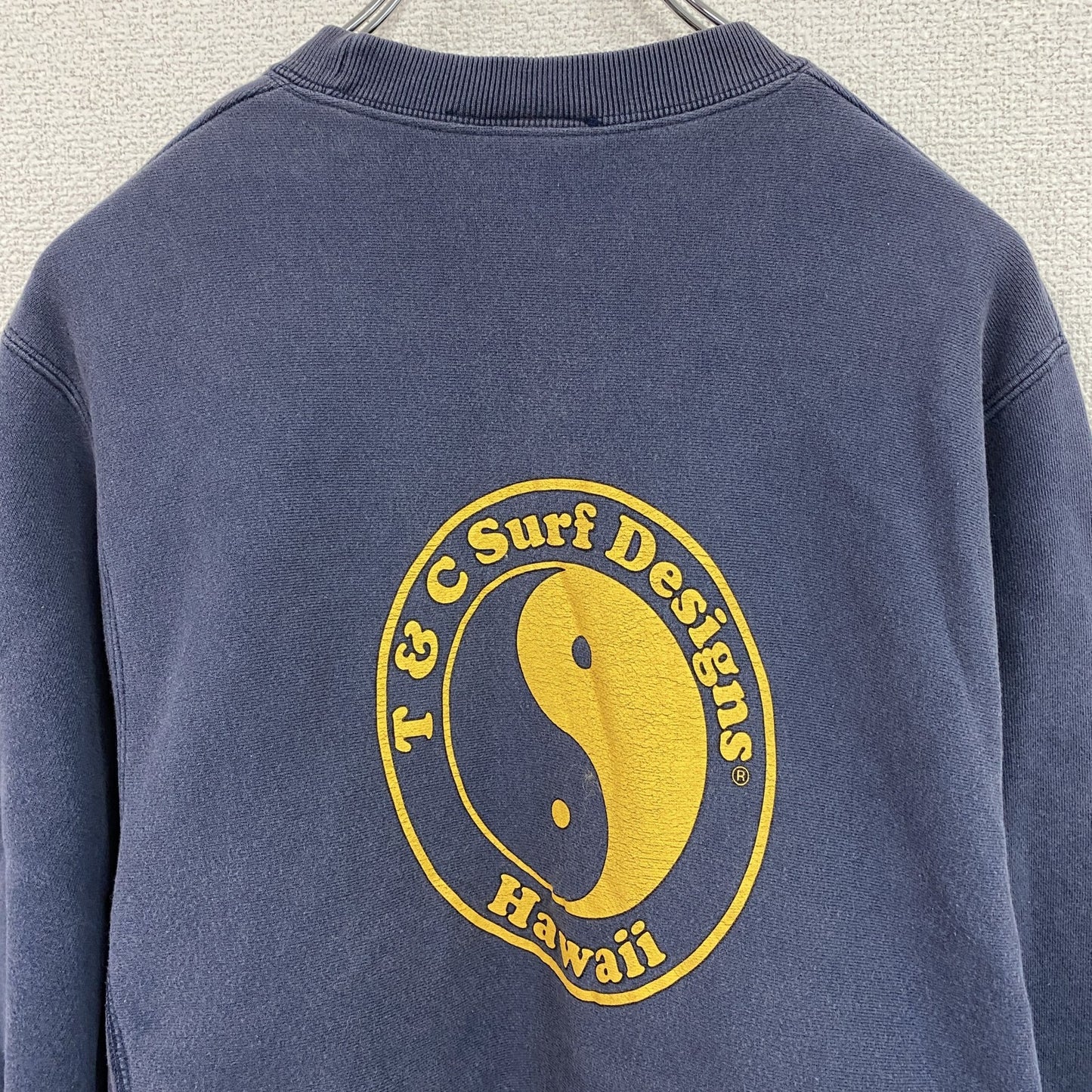 90s～　T＆C Surf Designs　タウン＆カントリー　スウェット/トレーナー　フェード　紺　ネイビー　Mサイズ