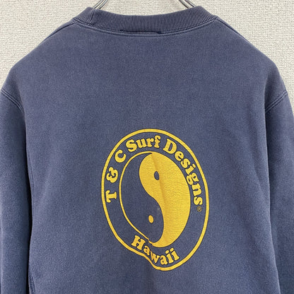 90s～　T＆C Surf Designs　タウン＆カントリー　スウェット/トレーナー　フェード　紺　ネイビー　Mサイズ