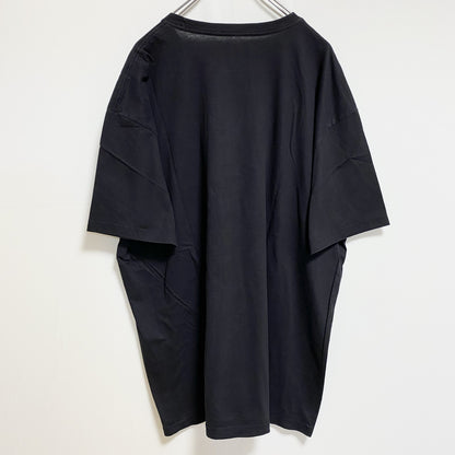 古着 used　SOCIETY　半袖ロゴプリントTシャツ　黒　ブラック　稲妻　雷　レトロデザイン　ビッグシルエット　3XLサイズ