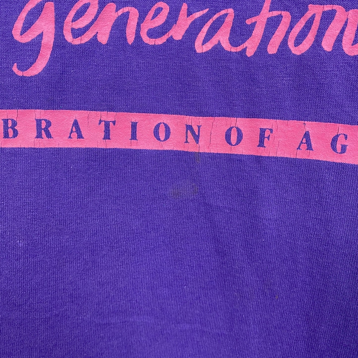 古着 used　90s　ヴィンテージ　半袖プリントTシャツ　紫　パープル　ハート　シングルステッチ　レトロデザイン