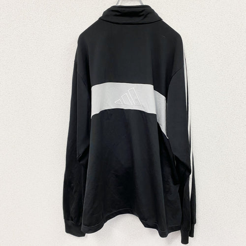 00s　adidas　アディダス　トラックジャケット/ジャージ　パフォーマンスロゴ　ヴィンテージ　黒　ブラック　2XOサイズ