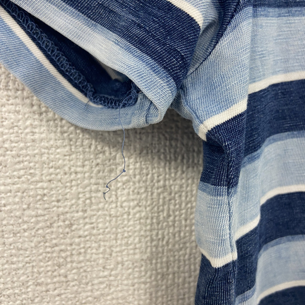 POLO RALPH LAUREN　ラルフローレン　半袖プリントTシャツ　ボーダー柄　水色　ライトブルー　紺　ネイビー　Mサイズ