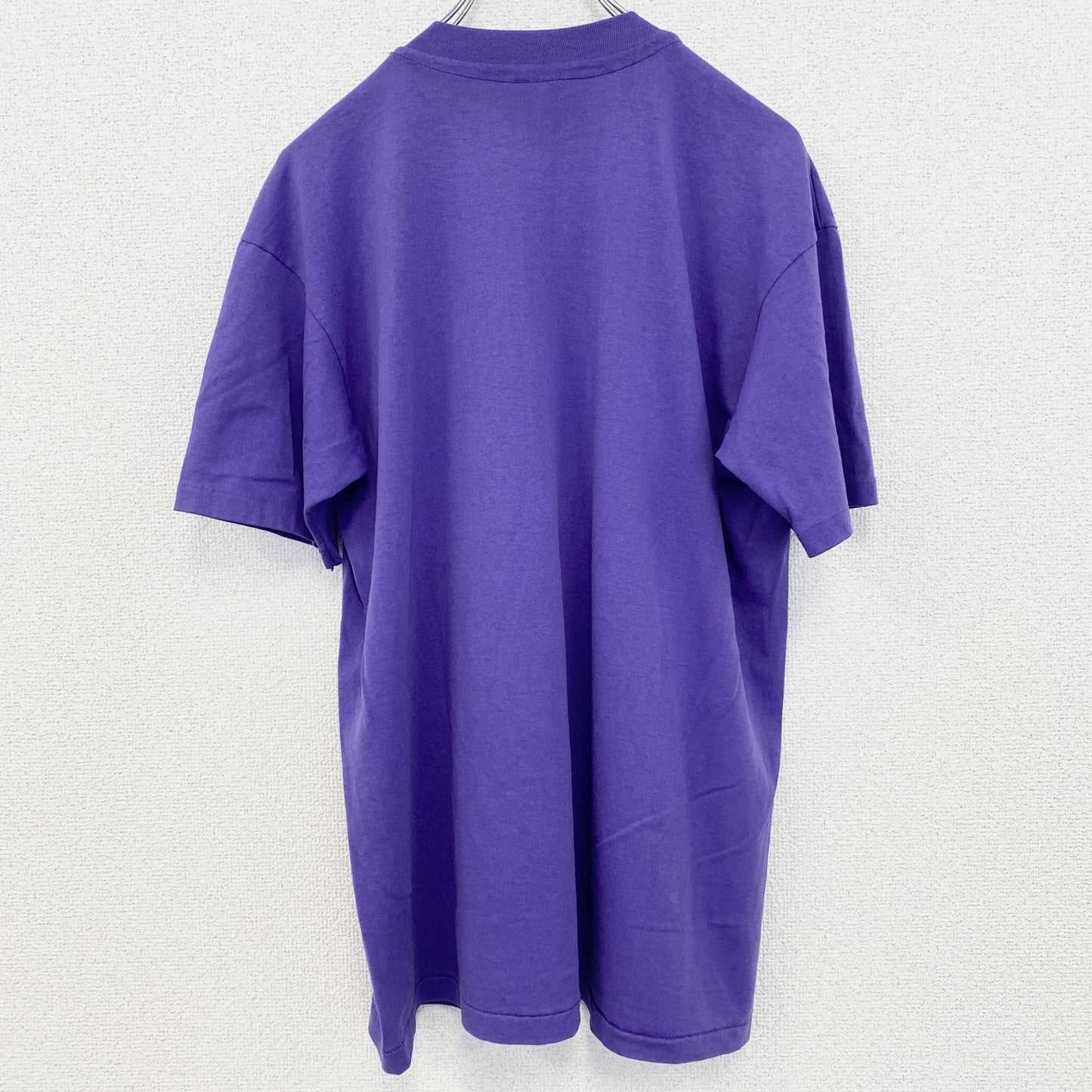 古着 used　90s　ヴィンテージ　半袖プリントTシャツ　紫　パープル　ハート　シングルステッチ　レトロデザイン