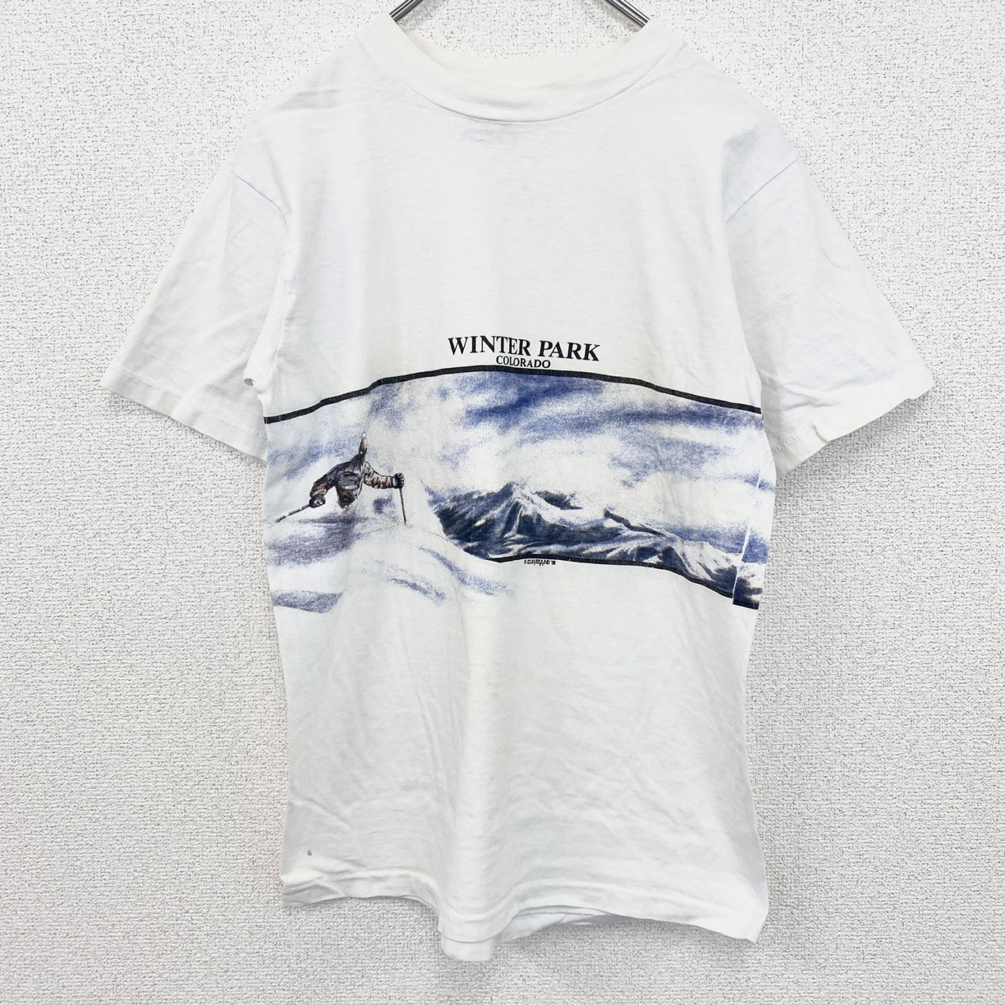 古着 used　ヴィンテージ　半袖プリントTシャツ　オニータ　スキー　USA製　100％コットン　シングルステッチ　Mサイズ