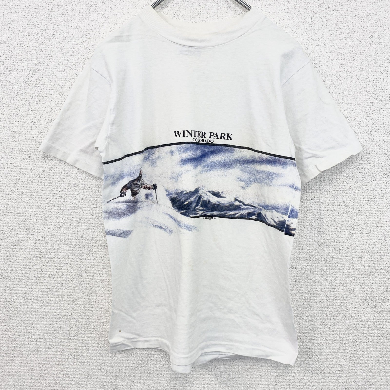 古着 used　ヴィンテージ　半袖プリントTシャツ　オニータ　スキー　USA製　100％コットン　シングルステッチ　Mサイズ