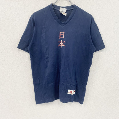 adidas　アディダス　半袖プリントTシャツ　日本ロゴ　紺　ネイビー