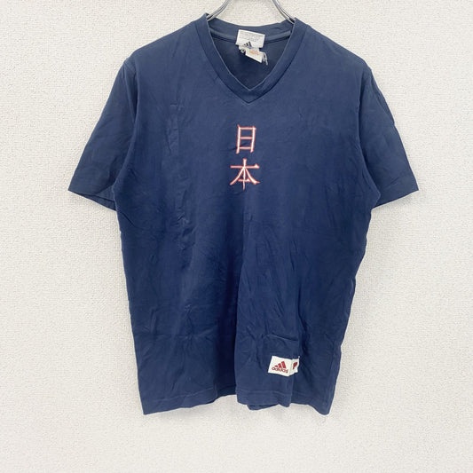 adidas　アディダス　半袖プリントTシャツ　日本ロゴ　紺　ネイビー