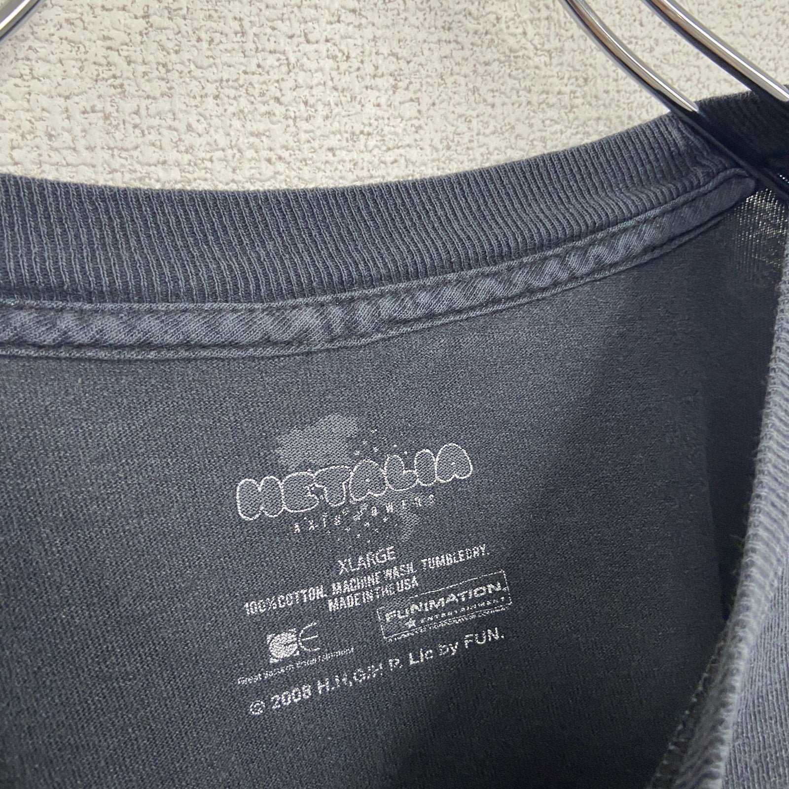 古着 used　ヘタリア　HETALIA　半袖アニメプリントTシャツ　00s　クルーネック　キャラクター　黒　ブラック　XLサイズ