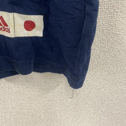 adidas　アディダス　半袖プリントTシャツ　日本ロゴ　紺　ネイビー