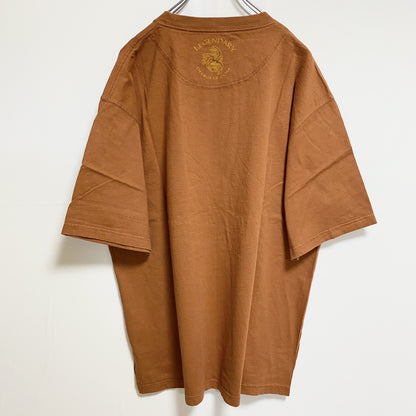 古着 used　LEGENDARY　半袖アニマル柄プリントTシャツ　トナカイ　茶色　レトロデザイン　ビッグシルエット　XLサイズ