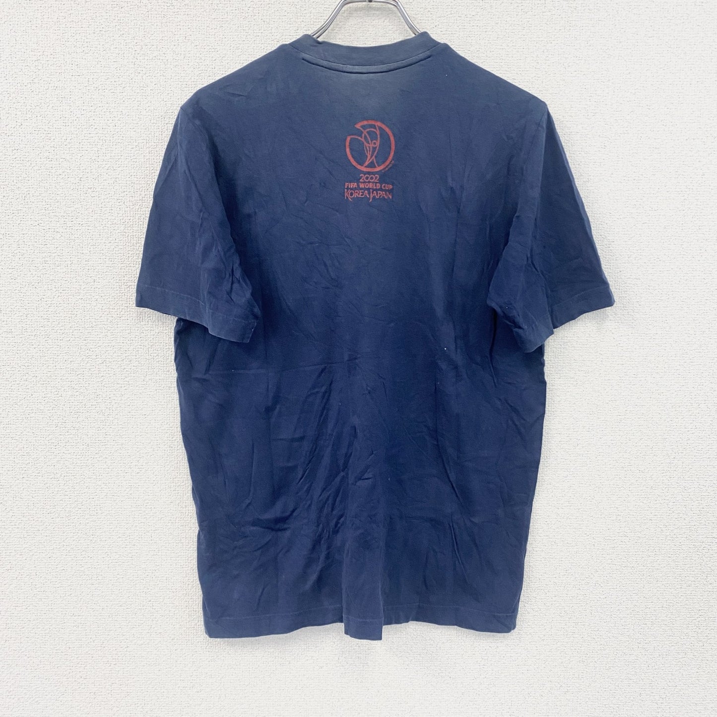 adidas　アディダス　半袖プリントTシャツ　日本ロゴ　紺　ネイビー