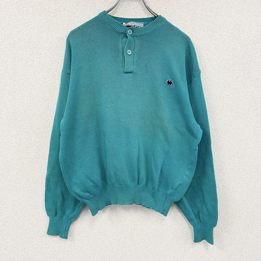 ～90s　Kappa　カッパ　コットンニットセーター　ヴィンテージ　ユーロ　水色　ライトブルー