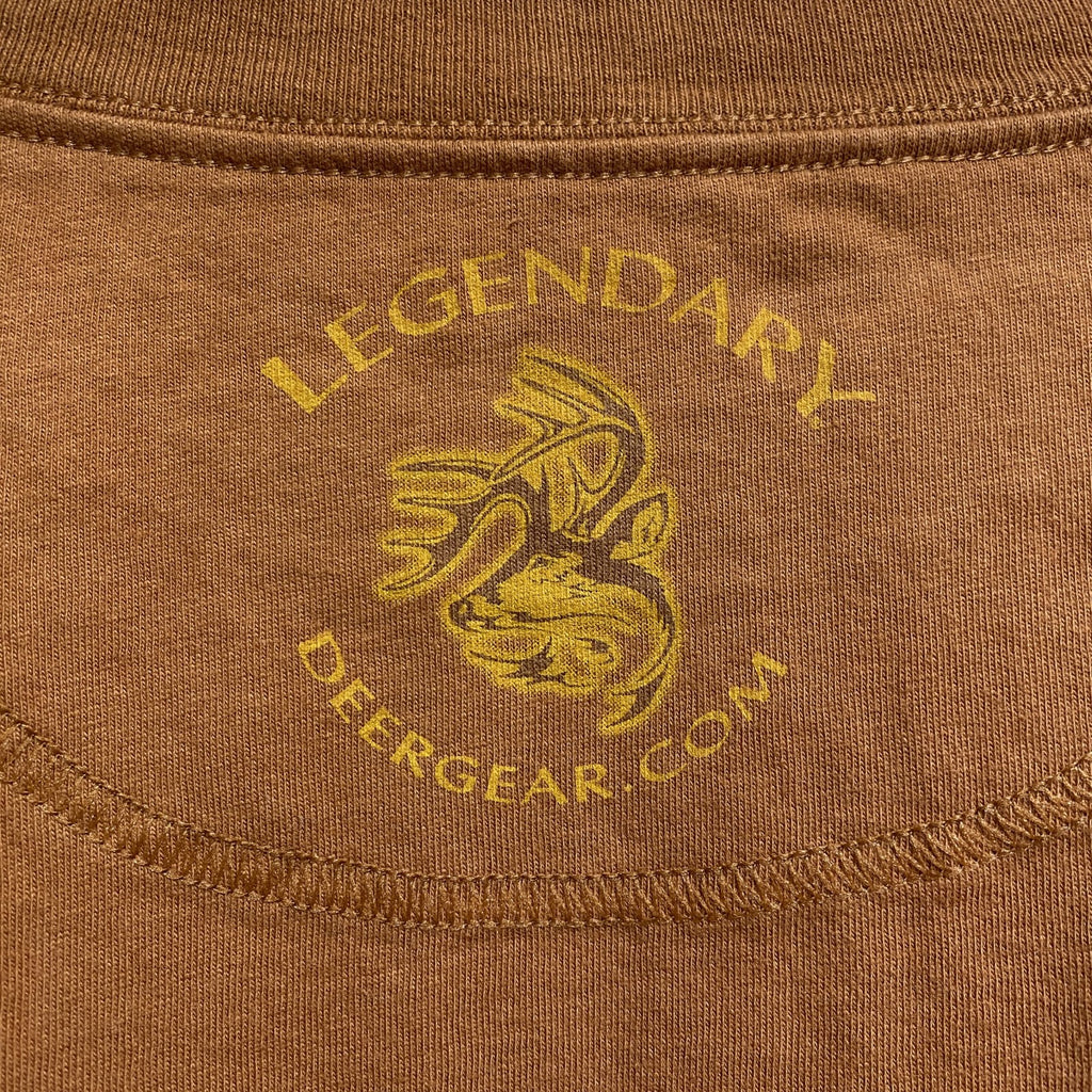 古着 used　LEGENDARY　半袖アニマル柄プリントTシャツ　トナカイ　茶色　レトロデザイン　ビッグシルエット　XLサイズ