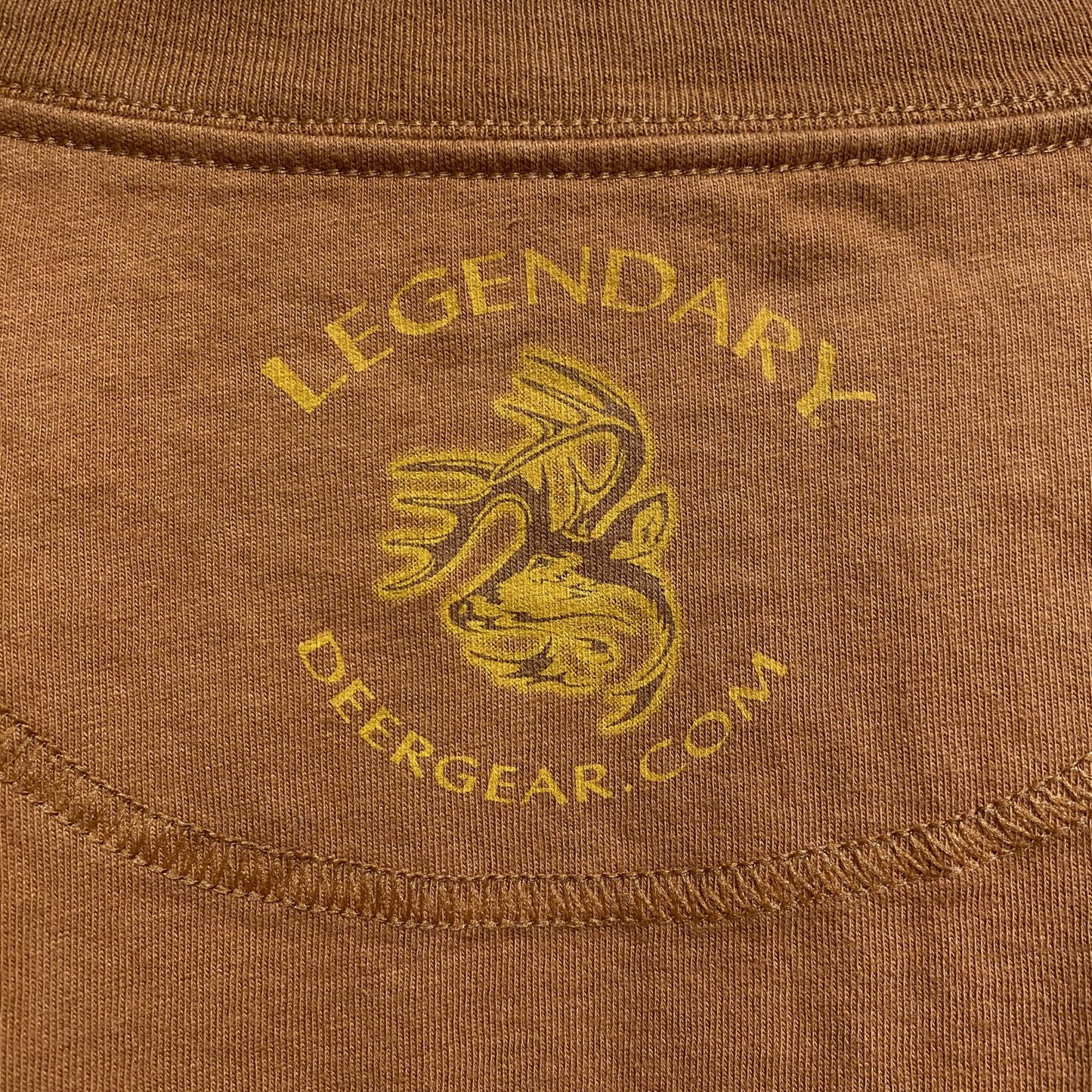 古着 used　LEGENDARY　半袖アニマル柄プリントTシャツ　トナカイ　茶色　レトロデザイン　ビッグシルエット　XLサイズ