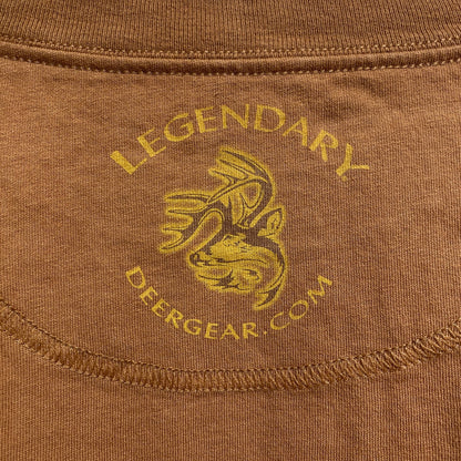 古着 used　LEGENDARY　半袖アニマル柄プリントTシャツ　トナカイ　茶色　レトロデザイン　ビッグシルエット　XLサイズ