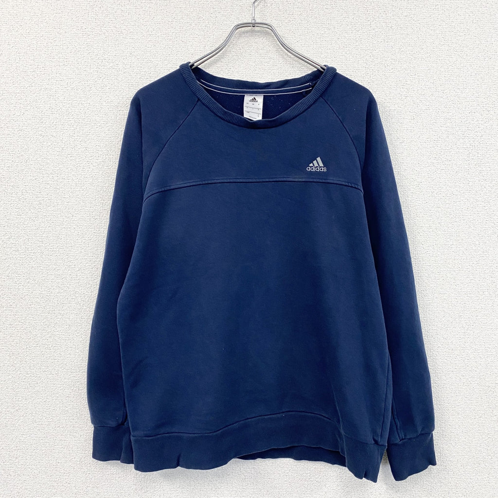 adidas　アディダス　スウェット/トレーナー　ラグランスリーブ　パフォーマンスロゴ　紺　ネイビー　Oサイズ