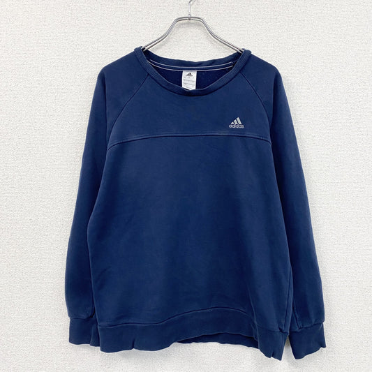 adidas　アディダス　スウェット/トレーナー　ラグランスリーブ　パフォーマンスロゴ　紺　ネイビー　Oサイズ