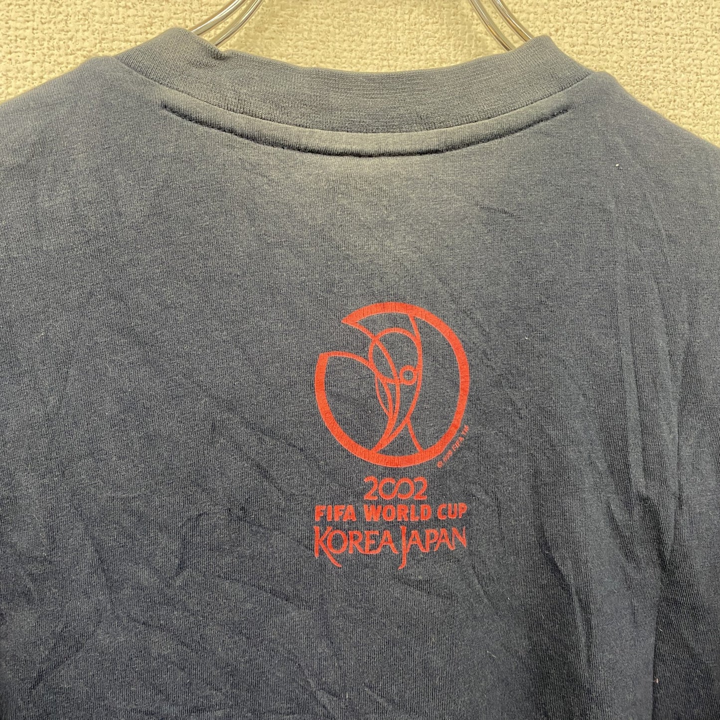 adidas　アディダス　半袖プリントTシャツ　日本ロゴ　紺　ネイビー