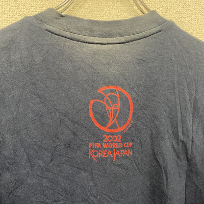 adidas　アディダス　半袖プリントTシャツ　日本ロゴ　紺　ネイビー