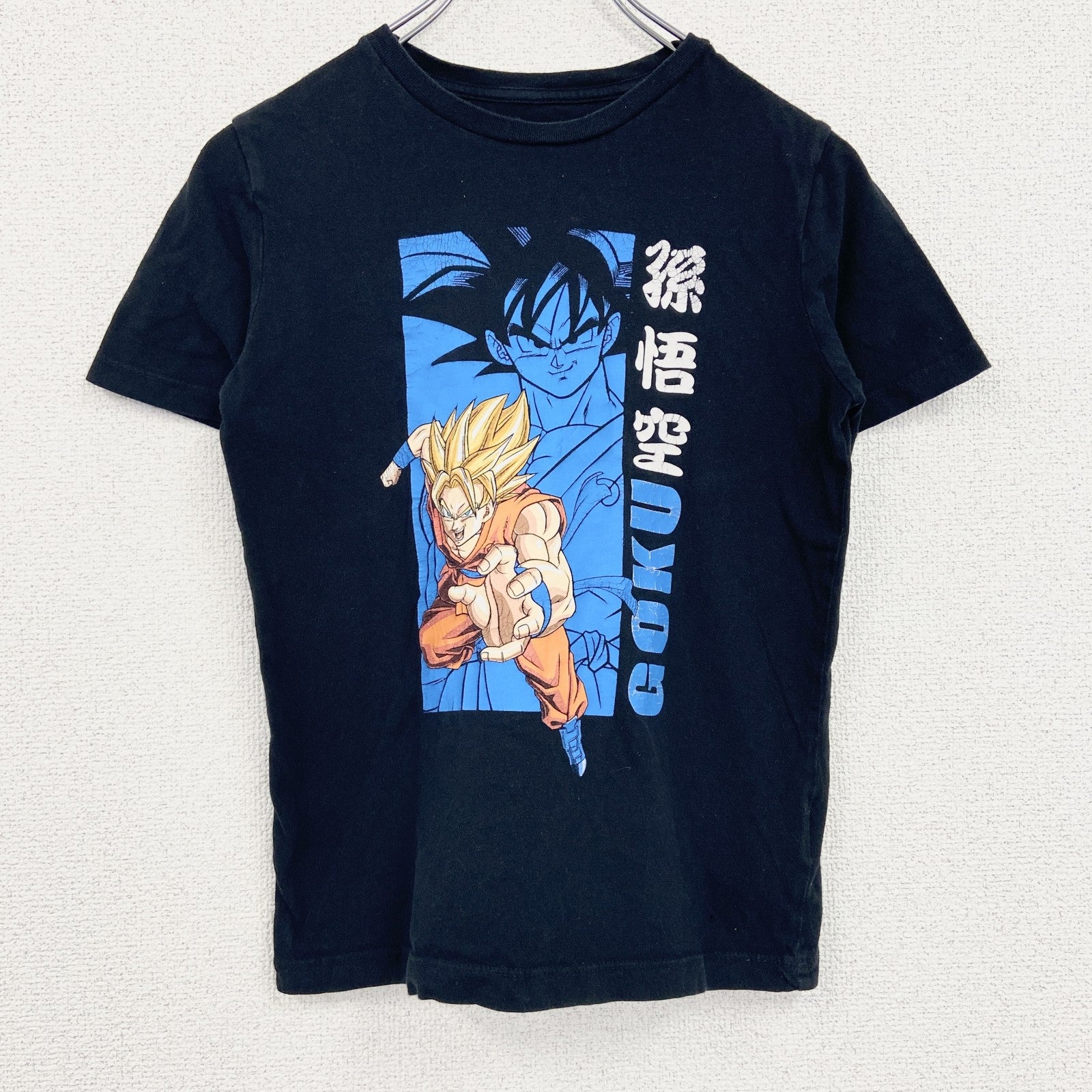 古着 used　ドラゴンボール　半袖アニメプリントTシャツ　孫悟空　キャラクター　レトロデザイン　クルーネック　黒　ブラック　
