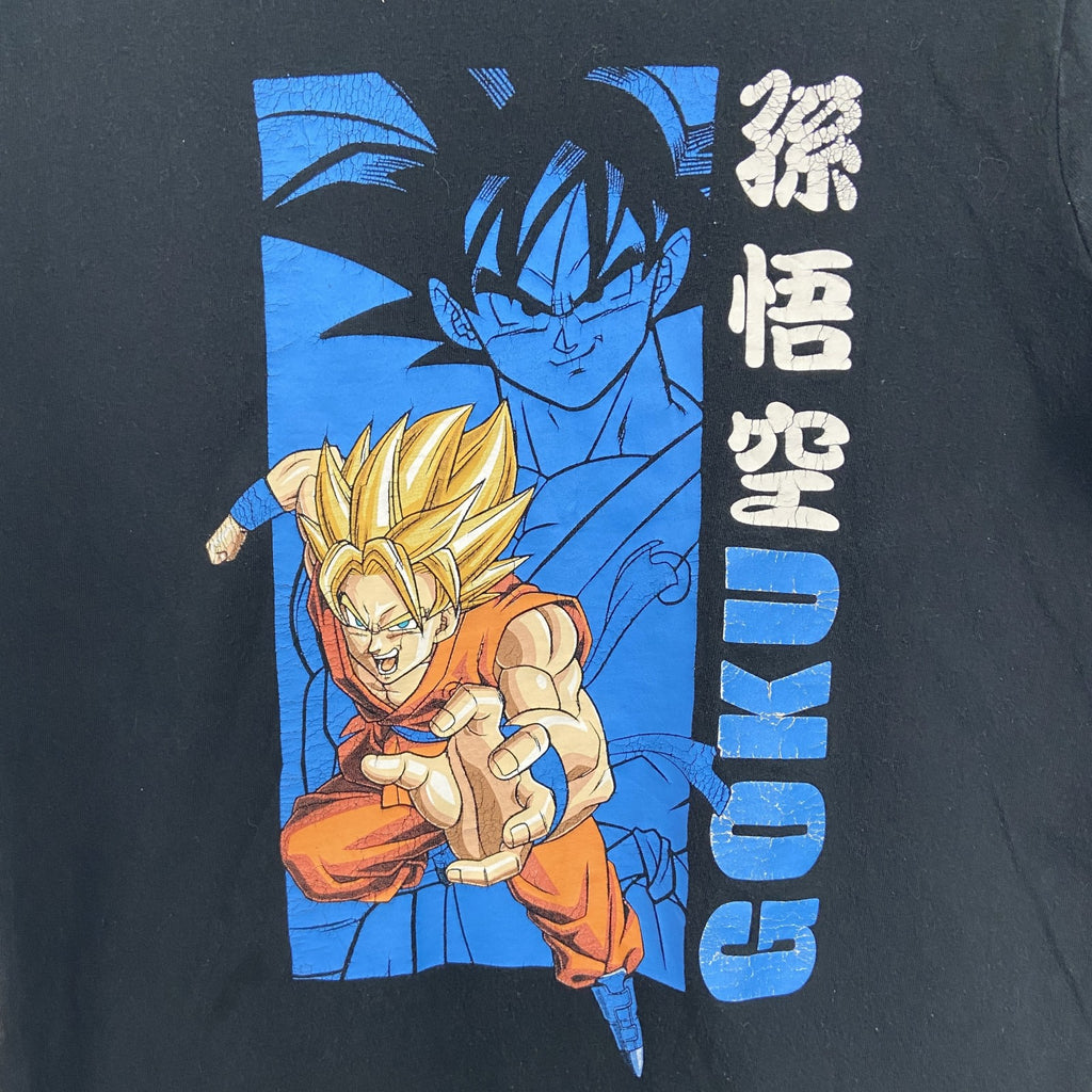 古着 used　ドラゴンボール　半袖アニメプリントTシャツ　孫悟空　キャラクター　レトロデザイン　クルーネック　黒　ブラック　