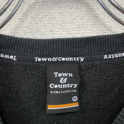 Town＆Countory　タウン＆カントリー　スウェット/トレーナー　デカロゴ　フェード　黒　ブラック　Mサイズ