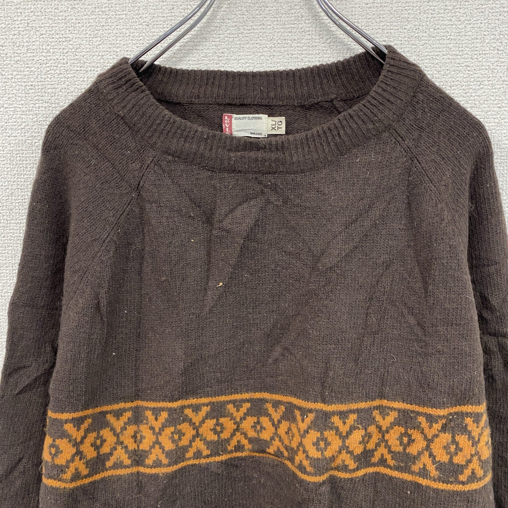 Levi’s　リーバイス　ウールニットセーター　茶色　ブラウン　XLサイズ