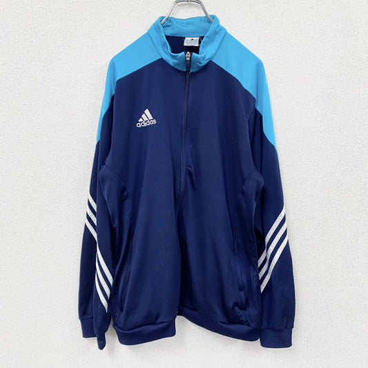 adidas　アディダス　トラックジャケット/ジャージ　パフォーマンスロゴ　バイカラー　紺　ネイビー　4XOサイズ