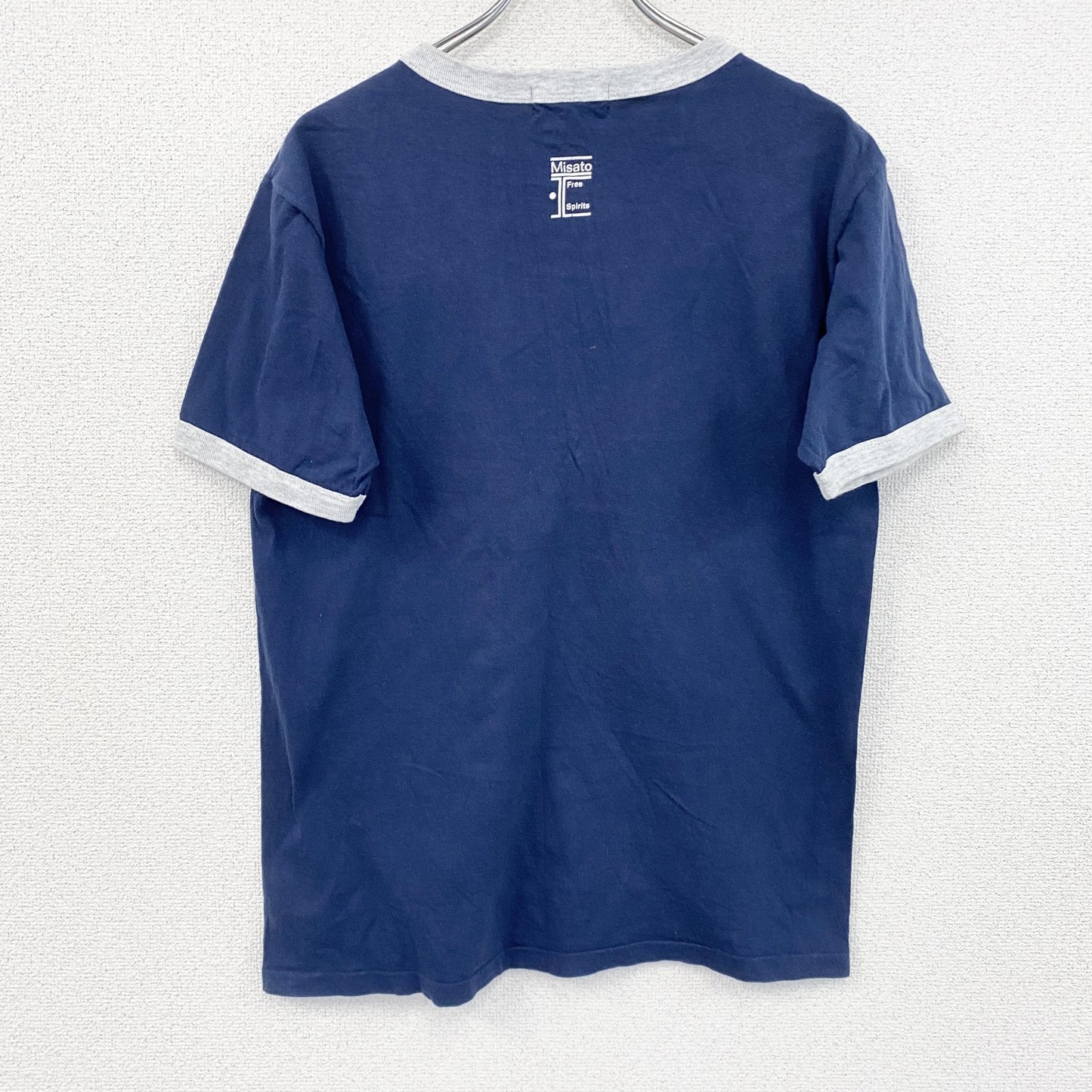 90s　渡辺美里　半袖Tシャツ　リンガーT　コンサートT　シングルステッチ　ヴィンテージ　紺　ネイビー